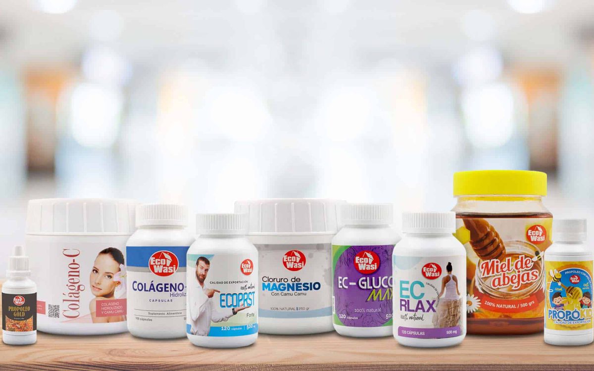 Suplementos Eco Wasi: colágeno, magnesio, miel de abeja y más para tu bienestar. Productos naturales de alta calidad.
